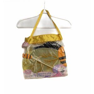 Honeybee Girls Black Yellow Polyester Bee Costume Outfit Wing Wand Tutu 3 NWOT